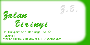 zalan birinyi business card